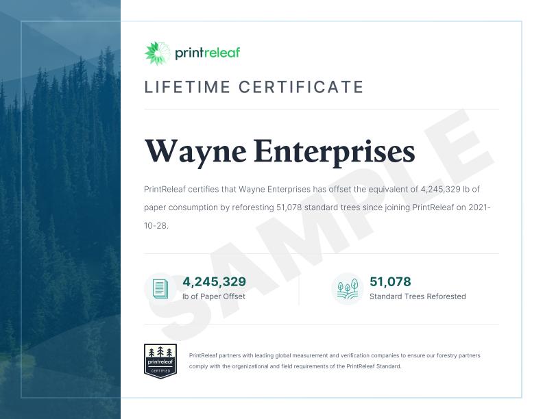 Lifetime Certificate